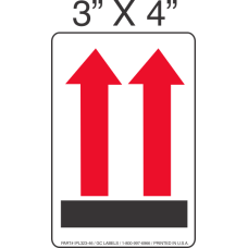 Pictorial Up Arrows Red and Black Label 3in x 4in