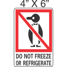 Pictorial Do Not Freeze Or Refrigerate Label 4in x 6in