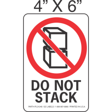 Pictorial Do Not Stack Label 4in x 6in