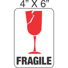 Pictorial Fragile Breaking Glass 4in x 6in