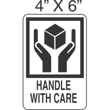 Pictorial Handle With Care Label 4in x 6in