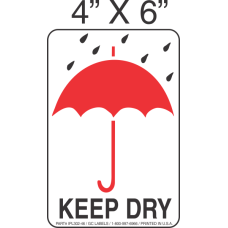 Pictorial Keep Dry Label 4in x 6in