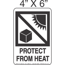 Pictorial Protect From Heat Label 4in x 6in