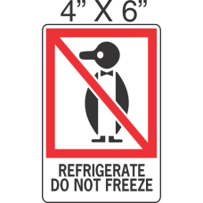 Pictorial Refrigerate Do Not Freeze Label 4in x 6in