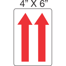 Pictorial Up Arrows Red Label 4in x 6in