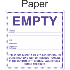 Empty By EPA Standards EPAEMPTY Paper Labels