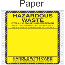 Hazardous Waste Paper Labels HWL160P