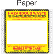 Hazardous Waste Paper Labels HWL165P