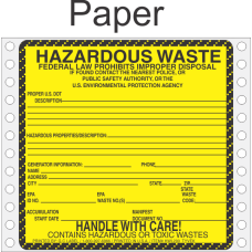 Hazardous Waste Paper Labels HWL200P