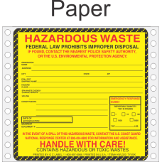 Hazardous Waste Paper Labels HWL320P