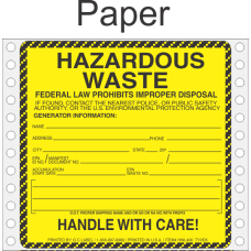 Hazardous Waste Paper Labels HWL400P