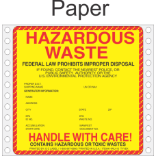Hazardous Waste Paper Labels HWL415P