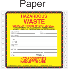 Hazardous Waste Paper Labels HWL500P