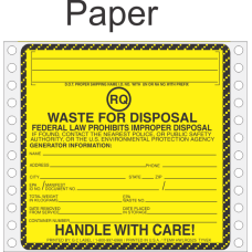 Hazardous Waste RQ Paper Labels HWL525P