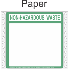 Non-Hazardous Waste Paper Labels HWL350P