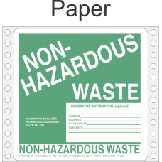 Non-Hazardous Waste Paper Labels HWL355P