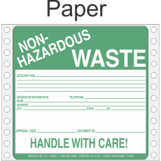 Non-Hazardous Waste Paper Labels HWL360P
