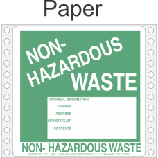 Non-Hazardous Waste Paper Labels HWL370P