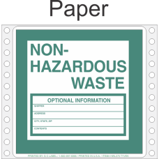 Non-Hazardous Waste Paper Labels HWL375P