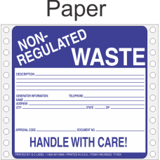 Non-Regulated Waste Paper Labels HWL255P