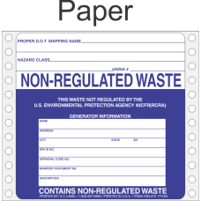 Non-Regulated Waste Paper Labels HWL270P