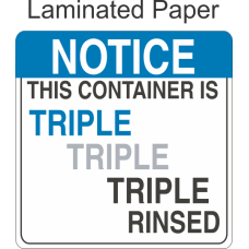 Triple Rinsed TR66 Paper Labels