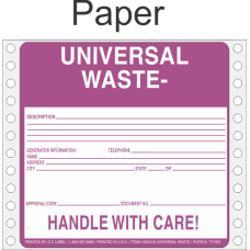 Universal Waste Paper Labels HWL618P
