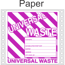 Universal Waste Paper Labels HWL626P