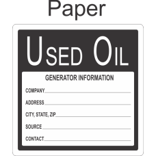 Used Oil Epa-Used-Oil Paper Labels
