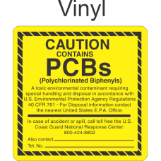Caution Contains PCBs PCB0166 Vinyl Labels