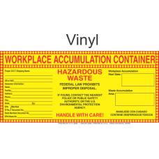 Hazardous Waste Blank-Workplace Accumulation Vinyl Labels HWL550V