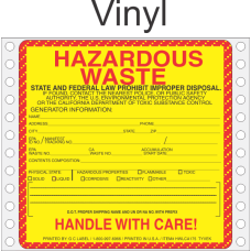 Hazardous Waste California Vinyl Labels HWL175V