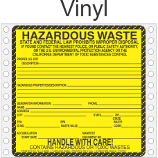 Hazardous Waste California Vinyl Labels HWL200CAV