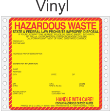 Hazardous Waste California Vinyl Labels HWL415CAV