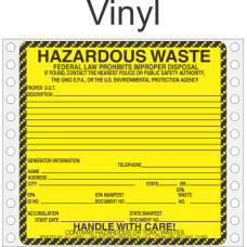Hazardous Waste Ohio Vinyl Labels HWL485OHV