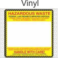 Hazardous Waste Vinyl Labels HWL165V