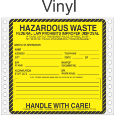 Hazardous Waste Vinyl Labels HWL170V
