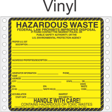 Hazardous Waste Vinyl Labels HWL200V