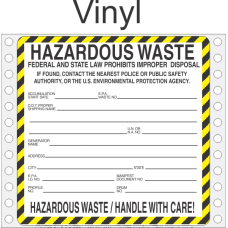 Hazardous Waste Vinyl Labels HWL410V