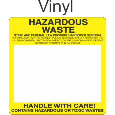Hazardous Waste Vinyl Labels HWL804V