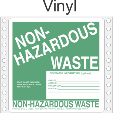 Non-Hazardous Waste Vinyl Labels HWL355V