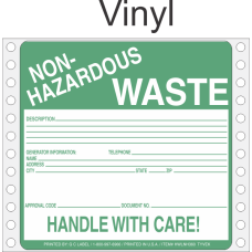 Non-Hazardous Waste Vinyl Labels HWL360V