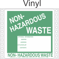 Non-Hazardous Waste Vinyl Labels HWL370V