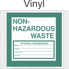 Non-Hazardous Waste Vinyl Labels HWL375V