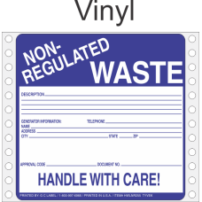 Non-Regulated Waste Vinyl Labels HWL255V