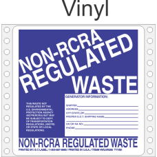 Non-Regulated Waste Vinyl Labels HWL265V