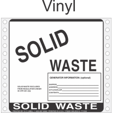 Solid Waste Vinyl Labels HWL315V