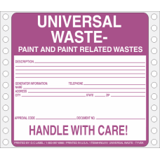 Universal Waste-Paint and Paint Related Vinyl Labels HWL619V