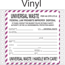 Universal Waste Vinyl Labels HWL605V