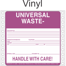 Universal Waste Vinyl Labels HWL618V